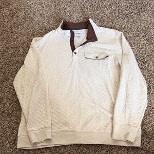 Goodfellow & Co Cream and Brown Quilted pull over